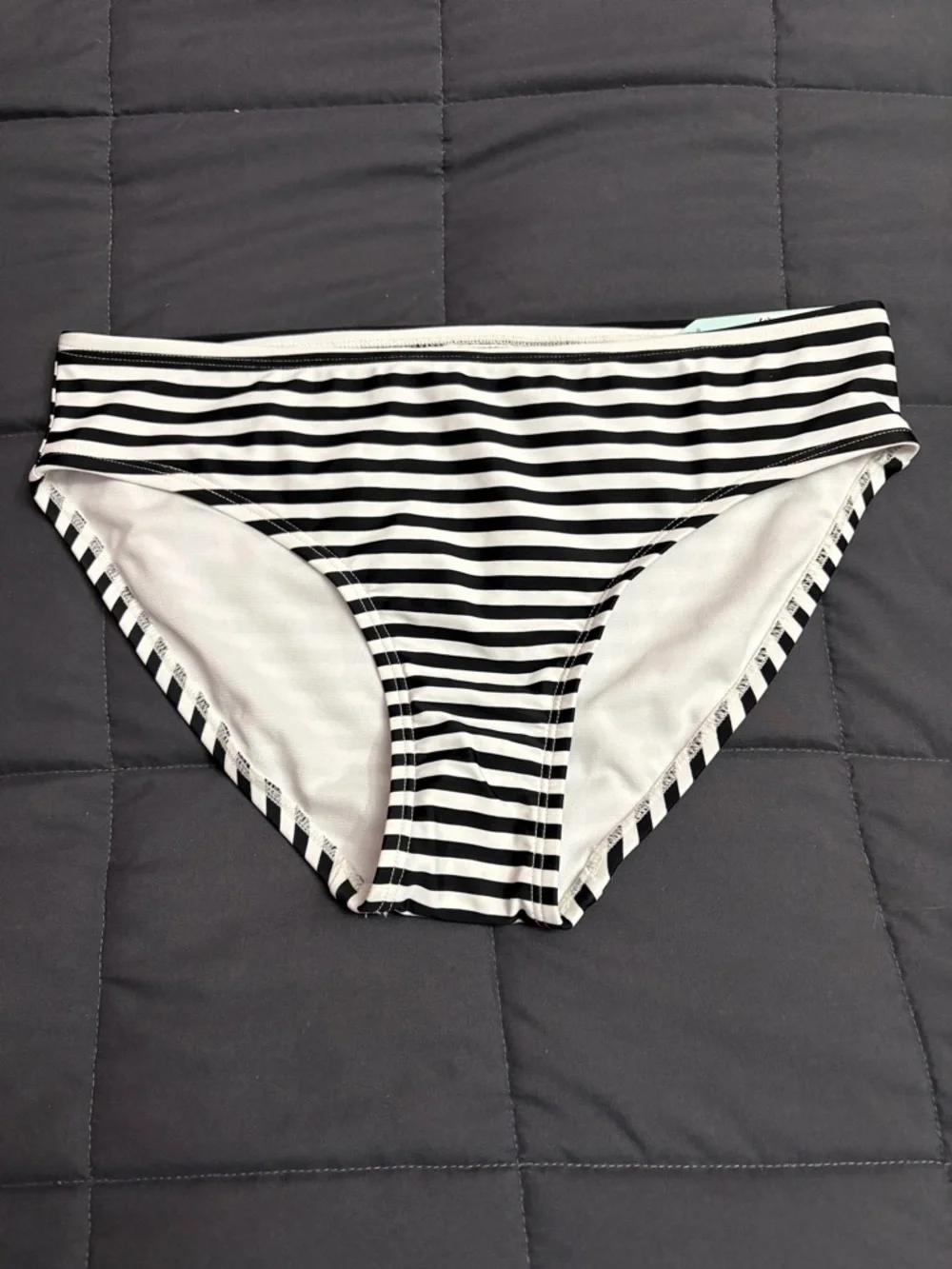 DSG Tomie Print Black & White Stripped Swim Bottoms - Size: Small - NWT